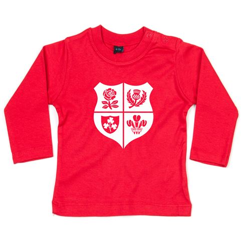 Baby Lions 1888 Tee Shirt - Long Sleeve Red - Front Baby Lions 1888 Tee Shirt - Long Sleeve Red - Front
