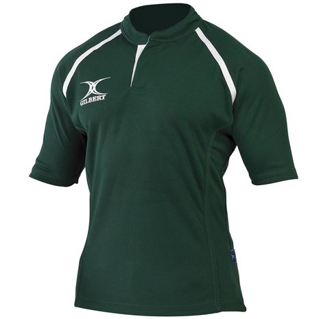 Gilbert Teamwear Xact Plain Match Shirt Green - Front