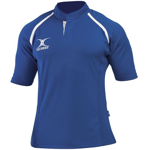 Gilbert Teamwear Xact Plain Match Shirt Royal Kids - Front Gilbert Teamwear Xact Plain Match Shirt Royal Kids - Front