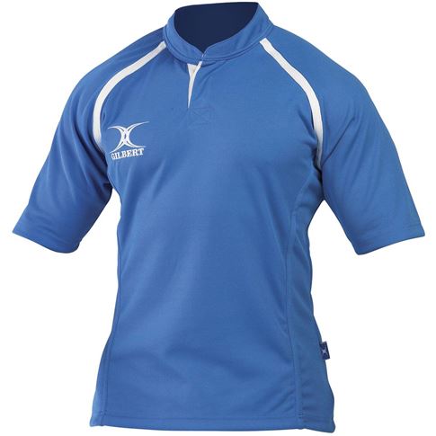 Gilbert Teamwear Xact Plain Match Shirt Sky Kids - Front Gilbert Teamwear Xact Plain Match Shirt Sky Kids - Front