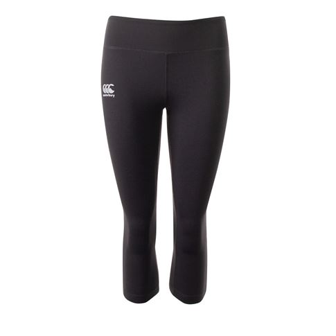 Canterbury Womens Vapodri Capri Tights - Jet Black - Front Canterbury Womens Vapodri Capri Tights - Jet Black - Front