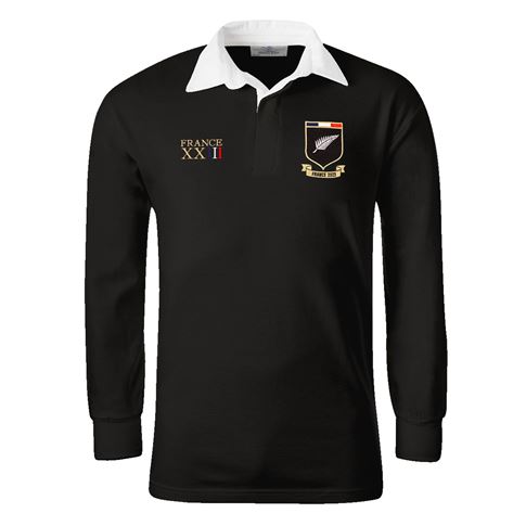 New Zealand Mens World Cup Classic Rugby Shirt - Black - Front New Zealand Mens World Cup Classic Rugby Shirt - Black - Front