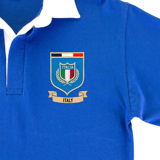 Italy Mens World Cup Classic Rugby Shirt - Long Sleeve Royal - B