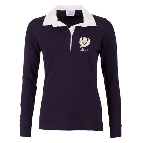 Scotland Womens 1871 Classic Rugby Shirt L/S - Front Scotland Womens 1871 Classic Rugby Shirt L/S - Front
