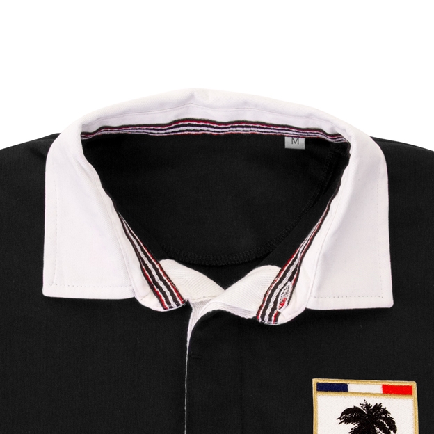 Fiji Mens World Cup Heavyweight Rugby Shirt - Long Sleeve Black 