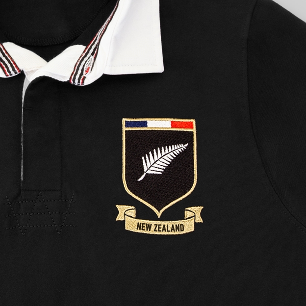 New Zealand Mens World Cup Heavyweight Rugby Shirt - Black - Bad