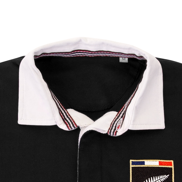 New Zealand Mens World Cup Heavyweight Rugby Shirt - Black - Col