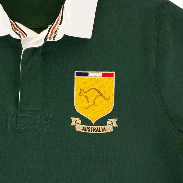 Australia Mens World Cup Heavyweight Rugby Shirt - Bottle - Badg