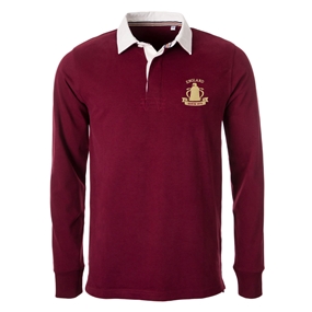 England Mens Calcutta 1879 Heavyweight Rugby Shirt - Burgundy - 