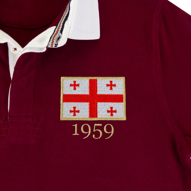 Georgia Mens Rugby Origins 1959 Heavyweight Shirt - Burgundy - B