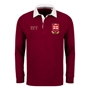 Georgia Mens World Cup Heavyweight Rugby Shirt - Burgundy - Fron 