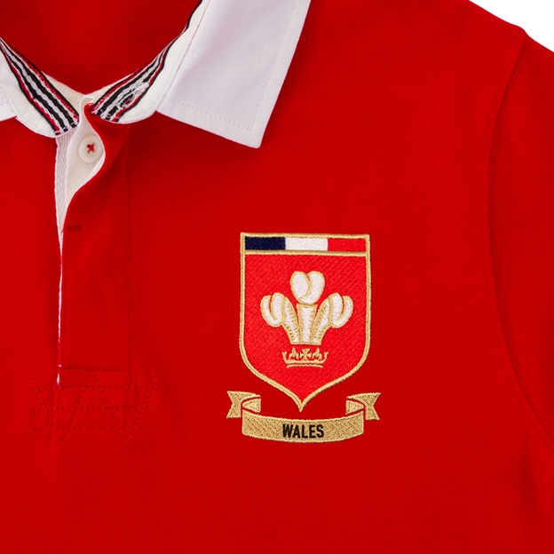 Wales Mens World Cup Heavyweight Rugby Shirt - Long Sleeve Red -