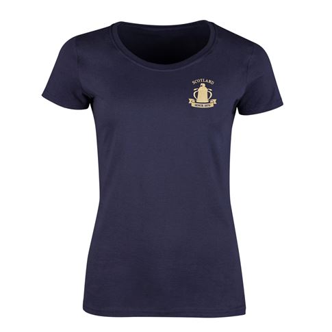 Scotland Womens Calcutta 1879 Classic T-Shirt - Navy - Front Scotland Womens Calcutta 1879 Classic T-Shirt - Navy - Front