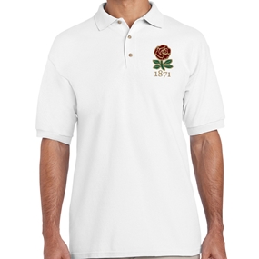 England 1871 Cotton Polo White - Front