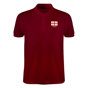 Georgia Mens Rugby Origins 1959 Polo Shirt - Burgundy - Front