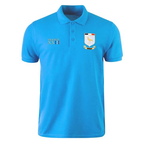 Uruguay Mens World Cup Classic Polo Shirt - Light Blue - Front Uruguay Mens World Cup Classic Polo Shirt - Light Blue - Front