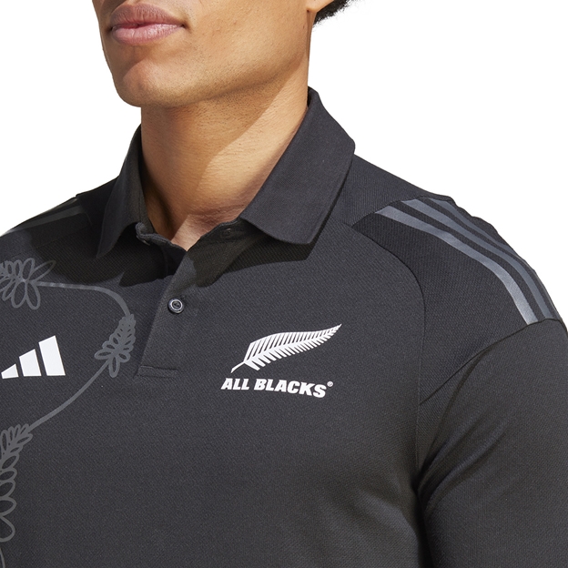 All Blacks Mens Rugby World Cup 2023 Polo Shirt - adidas and All