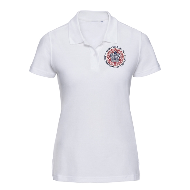 Special Edition Coronation Womens Classic Polo Shirt - White - F