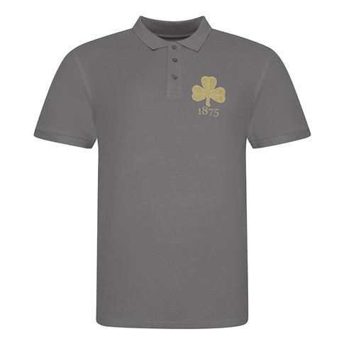 Mens Ireland 1875 Polo - Charcoal - Front Mens Ireland 1875 Polo - Charcoal - Front