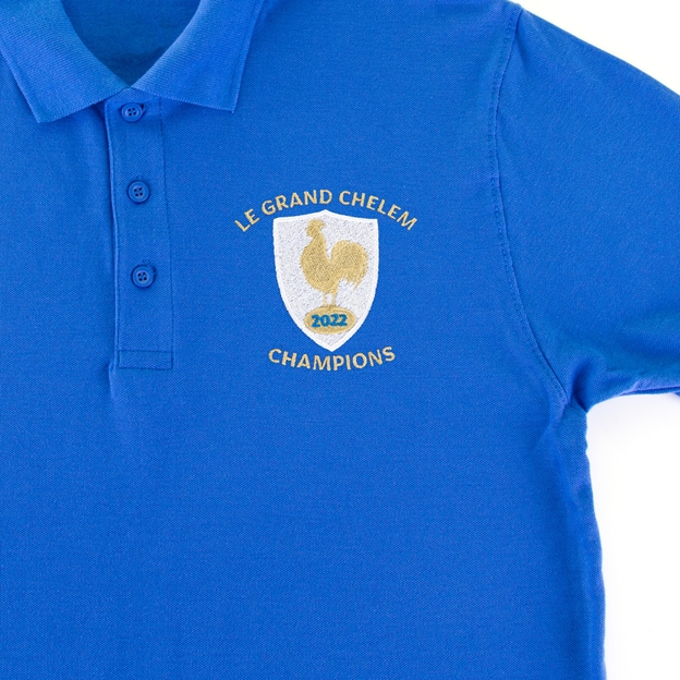 France Mens 6 Nations Grand Slam Winners 2022 Polo - Badge