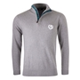 Glenmuir Scotland Mens Zip Neck Jumper – Cashmere Blend Grey - F 