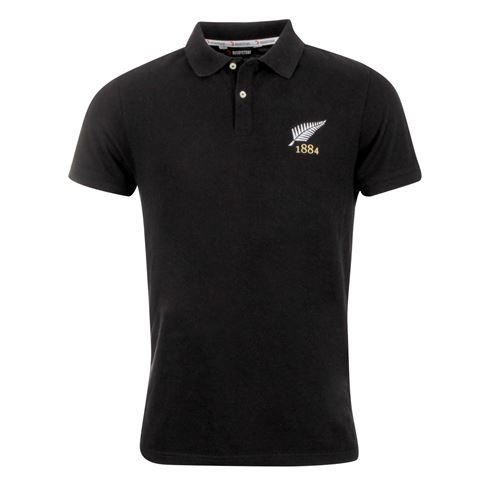 Rugbystore New Zealand 1884 Mens Polo Shirt - Black - Front Rugbystore New Zealand 1884 Mens Polo Shirt - Black - Front