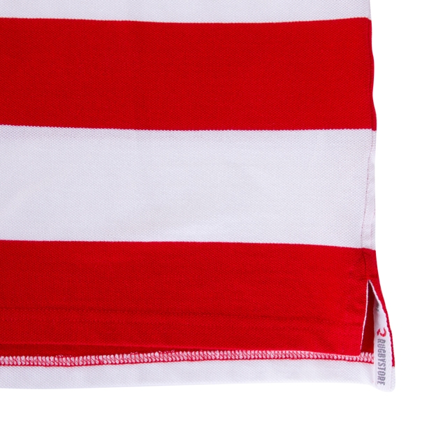 Rugbystore Japan 1866 Mens Striped Polo Shirt - Red and White - 