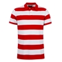 Rugbystore Mens Striped Polo Shirt - Red and White - Front 