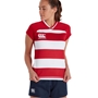 Canterbury Womens Teamwear Hooped Evader Rugby Shirt Red/White - 