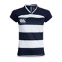 Canterbury Womens Teamwear Hooped Evader Rugby Shirt Navy/White  