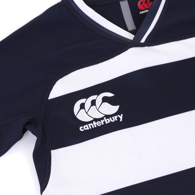 Canterbury Youths Teamwear Evader Hooped Rugby Match Shirt - Nav
