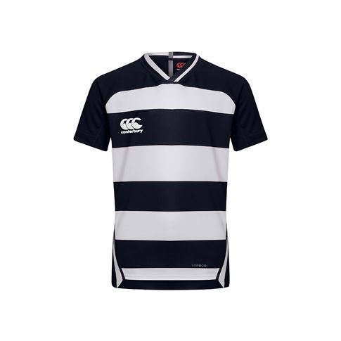 Canterbury Teamwear Hooped Evader Rugby Shirt Navy/White Kids - Canterbury Teamwear Hooped Evader Rugby Shirt Navy/White Kids -