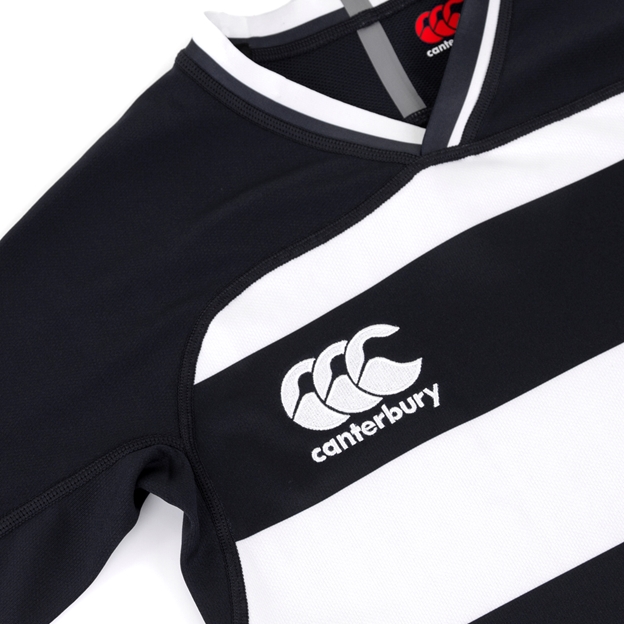 Canterbury Youths Teamwear Evader Hooped Rugby Match Shirt - Bla