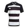 Canterbury Teamwear Hooped Evader Rugby Shirt Black/White - Fron 