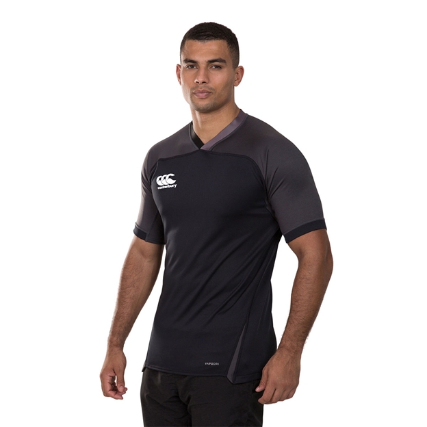 Canterbury Teamwear Plain Evader Rugby Shirt Black - Model 1