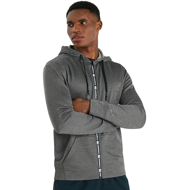 Canterbury Mens ANZ Pitch Hoodie - Medium Grey Marl - Detail 1