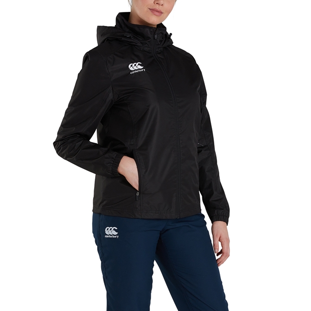 Canterbury Womens Club Vaposhield Full Zip Rain Jacket Black - M