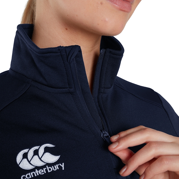 Canterbury Womens Club 1/4 Zip Mid Layer Training Top Navy - Det