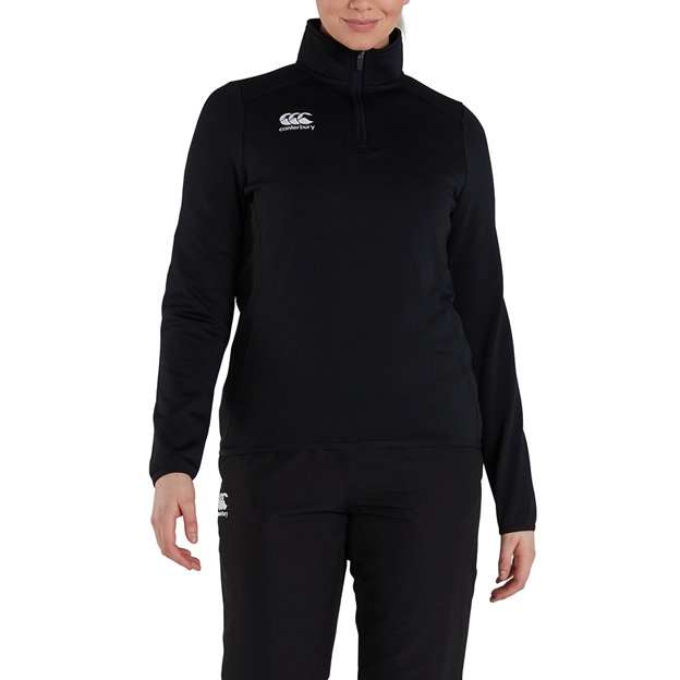 Canterbury Womens Club 1/4 Zip Mid Layer Training Top Black - Mo