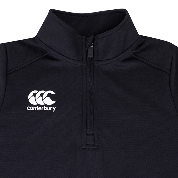 Canterbury Club 1/4 Zip Mid Layer Training Top Black Youths - Ca