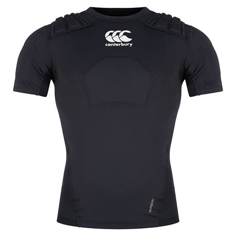 Canterbury Adults Pro Rugby Shoulder Pads - Black - Front Canterbury Adults Pro Rugby Shoulder Pads - Black - Front