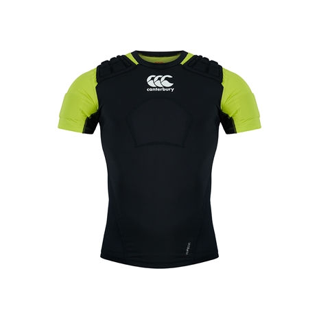 Canterbury Kids Pro Rugby Shoulder Pads - Black and Wild Lime - 