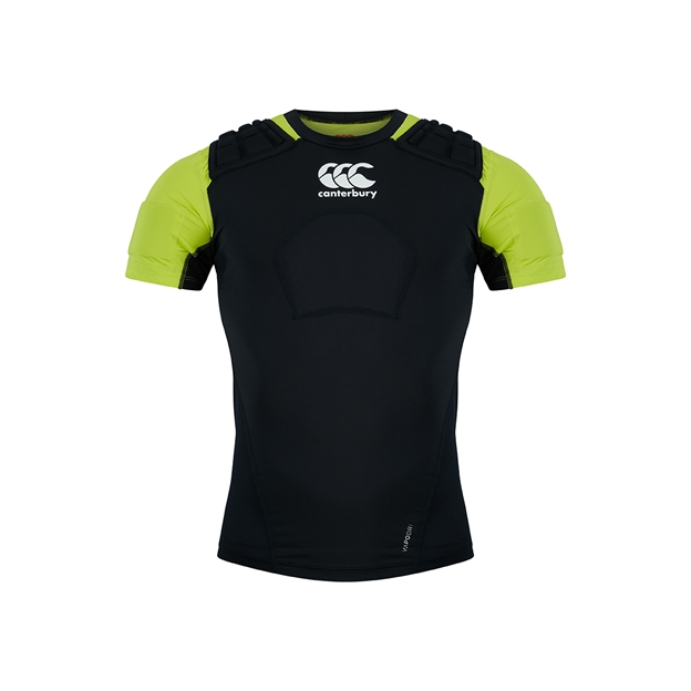 Canterbury Kids Pro Rugby Shoulder Pads - Black and Wild Lime - 