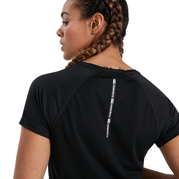 Canterbury Womens Vapodri Superlight Tee - Black - Top of Back