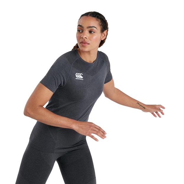 Canterbury Womens Seamless Tee - Blackened Marl - Model 2