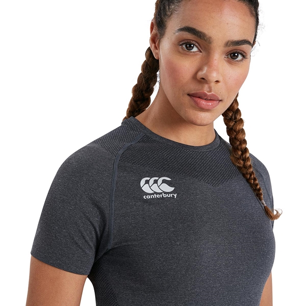 Canterbury Womens Seamless Tee - Blackened Marl - Model 4