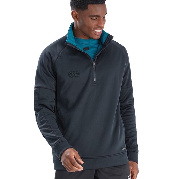 Canterbury Mens Thermoreg 1/4 Zip Fleece - Black - Model