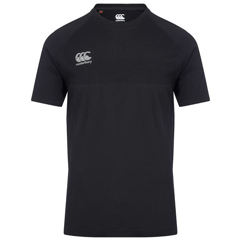 Canterbury Mens Seamless Training Tee - Black - Front Canterbury Mens Seamless Training Tee - Black - Front