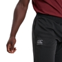 Canterbury Mens Lightweight Fleece Pants - Black and Gunmetal -  