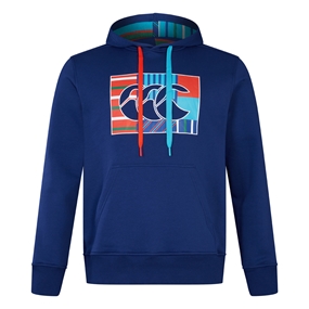 Canterbury Mens Pullover Hoodie - Blue Print - Front